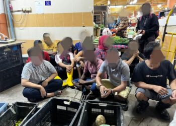 SERAMAI 14 warga asing ditahan dalam Op Jaja yang dijalankan oleh JIMNS di Pasar Besar Seremban, semalam.