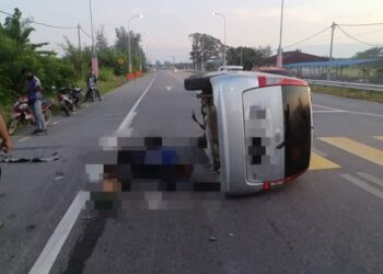 MUHAMMAD Lutfil Faiq Abdullah, 15, dan adiknya, Nur Lidiya Faiqah, 13, maut dalam kemalangan jalan raya ketika dalam perjalanan ke sekolah di Bagan Datuk semalam. - UTUSAN