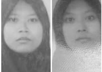 NUR Shahidah  Abdull Karim (kiri) dan kembarnya, Nur Zuhaida  maut dalam kemalangan di Kampung Changkat Rambai, Jalan Kampung Gajah-Tanjung Tualang di Pasir Salak hari ini. - UTUSAN