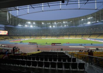 KEADAAN semasa padang Stadium Nasional Bukit Jalil (SNBJ) menjelang aksi final Pestabola Merdeka 2023 antara Malaysia menentang Tajikistan.