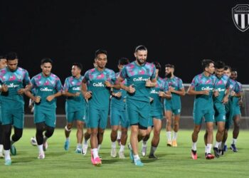 PEMAIN Terengganu FC menjalani latihan akhir di Bali kelmarin dalam persiapan menghadapi Bali United pada saingan Piala AFC malam ini. – IHSAN TERENGGANU FC