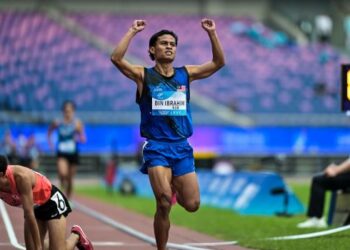 Muhamad Nurdin Ibrahim melengkapkan pingat terakhir dan ke-39 buat Malaysia dalam Sukan Para Asia 2022 selepas meraih gangsa 1,500 meter T20 (kecacatan fizikal) di Hangzhou, China semalam. – BERNAMA