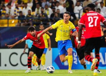 CRISTIANO Ronaldo mengetuai kebangkitan Al Nassr ketika menentang kelab Tajikistan, Istiklol. - IHSAN AL NASSR