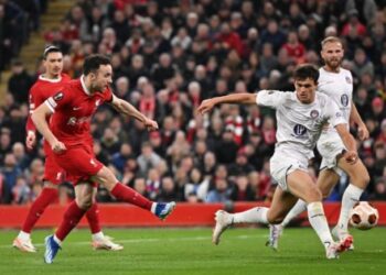 DIOGO Jota meledak gol pembukaan Liverpool ketika menumpaskan Toulouse dalam Liga Europa di Anfield.