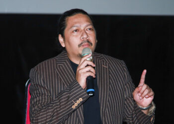 KUALA LUMPUR 6 OKTOBER 2023- Sesi sidang media bersama pelakon, Pekin Ibrahim pada Tayangan Perdana Cerana Biduk Bu Merah di TGV Aeon AU2 Kuala Lumpur di sini, Hari ini. -utusan/ISKANDAR ISHAK