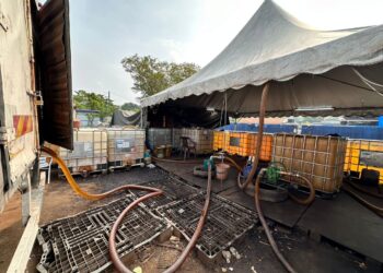 SALAH satu lokasi serbuan yang dijalankan oleh pihak KPDN Negeri Sembilan baru-baru ini yang didapati melakukan aktiviti penyelewengan minyak diesel bersubsidi.