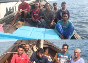 SEBAHAGIAN nelayan warga Indonesia yang ditahan Maritim Malaysia Pulau Pinang selepas didapati tidak memiliki permit yang sah dan menceroboh perairan negara di sekitar Pulau Kendi.