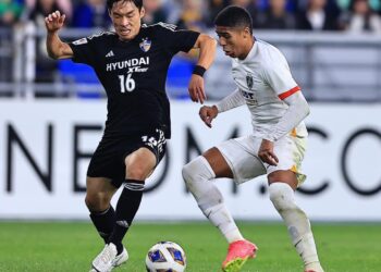 PENYERANG JDT, Bergson menjadi penjaring tunggal buat skuad Harimau Selatan ketika berdepan Ulsan Hyundai di Stadium Bolasepak Munsu, malam ini.-IHSAN JST