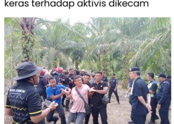 LAPORAN di Utusan Online mengenai kekecohan semasa proses pengosongan tanah yang diusahakan setinggan pertanian di Kanthan Bharu, Chemor, Ipoh baru-baru ini. - UTUSAN