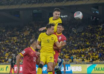 AKSI Harimau Malaya menentang Kyrgyzstan di Stadium Nasional Bukit Jalil.