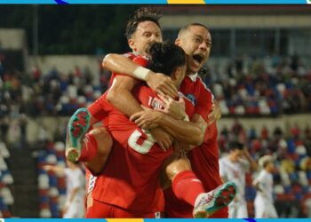 Aksi pemain Sabah meraikan kemenangan mereka selepas menumpaskan Hai Phong 4-1 dalam saingan Piala AFC yang berlangsung di Stadium Likas sebentar tadi. (FOTO: AFC)