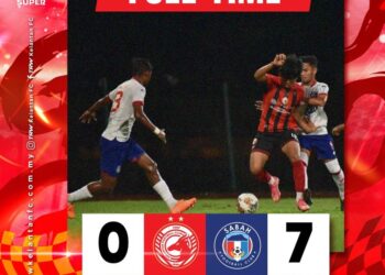 Kelantan FC tewas 7-0 kepada Sabah FC dalam saingan Liga Super.-Ihsan FC TRW Kelantan FC