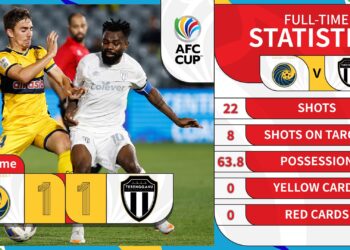 STATISTIK perlawanan antara Terengganu FC menentang  Central Coast Mariners FC dalam aksi Piala AFC, hari ini.