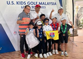 SEBAHAGIAN daripada peserta yang menyertai  U.S. Kids Golf Malaysia Local Tour 2023