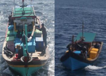 MARITIM Malaysia Pulau Pinang menahan dua buah bot nelayan asing Indonesia di perairan berhampiran Pulau Kendi semalam kerana menangkap ikan tanpa permit yang sah.