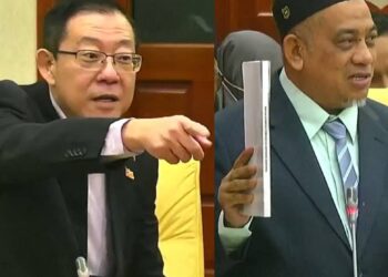 LIM Guan Eng dan Muhamad Fauzi Yusoff pada sidang DUN Pulau Pinang hari ini.