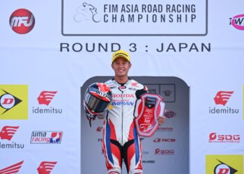 Khairul Idham Pawi dalam landasan terbaik untuk bergelar juara kategori SS 600 menjelang perlumbaan terakhir Kejuaraan Motorsikal Asia (ARRC) di Litar Buriram, Thailand hujung minggu ini. - IHSAN ARRC