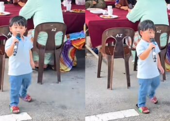 TANGKAP layar daripada media sosial mengenai seorang kanak-kanak menyanyi lagu Lemak Manis di sebuah majlis baru-baru ini.