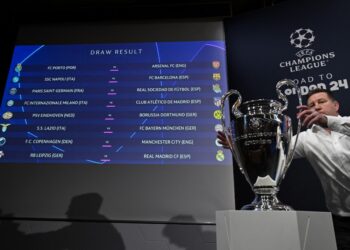 Undian pusingan 16 terbaik Liga Juara-Juara Eropah yang berlangsung di Nyon, Switzerland sebentar tadi. (FOTO: AFP)