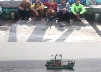 SERAMAI lima kru termasuk tekong warga Myanmar ditahan di perairan Pulau Kendi, George Town, Pulau Pinang kelmarin, kerana megendalikan bot nelayan tempatan tanpa kebenaran serta gagal mengemukakan dokumen pengenalan diri yang sah.