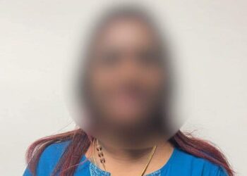 SUSPEK wanita yang ditahan polis Barat Daya, Pulau Pinang kerana disyaki menjadi keldai akaun kepada sindiket penipuan urusan pelaburan mata wang kripto yang tidak wujud.