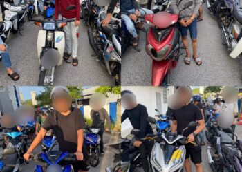 ANTARA motosikal yang disita polis daerah Barat Daya dalam operasi di Jalan Sultan Azlan Shah dan Persiaran Mahsuri, Pulau Pinang, malam tadi hingga awal pagi tadi.