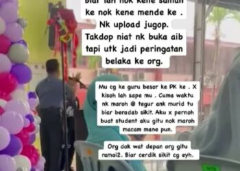 TANGKAP layar daripada sebuah video menunjukkan seorang guru bertindak kasar terhadap seorang murid di sebuah sekolah di Kuala Terengganu.