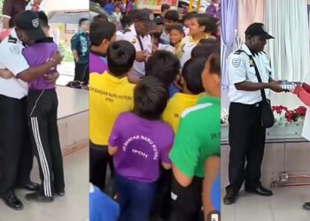 TANGKAP layar menerusi perkongsian di TikTok @lindalabu mengenai majlis perpisahan pengawal keselamatan sekolah.