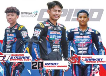 PASUKAN Honda Yuzy Estremo Racing mempertaruhkan pelumba muda dalam kategori Perdana CP 150 sebagai pencabar utama Kejuaraan Cub Prix Malaysia 2024. - IHSAN HONDA YUZY ESTREMO RACING