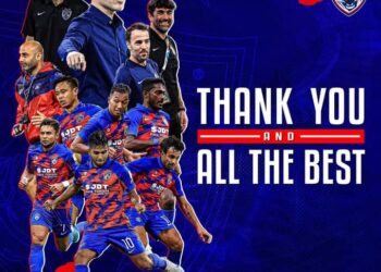 POSTER dalam facebook Johor Southern Tigers yang mengucapkan terima kasih dan selamat maju jaya kepada barisan kejurulatihan dan pemain yang tidak lagi bersama JDT musim depan. - IHSAN SOUTHERN TIGERS