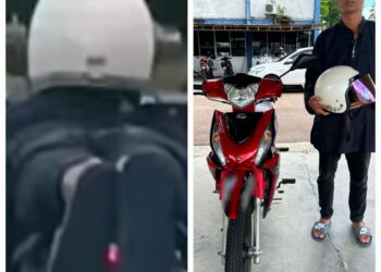 SEORANG remaja yang  melakukan aksi seperti Superman ketika menunggang motosikal di Jalan Lingkaran Tengah, Taman Perdana ditahan polis.