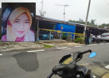 RUMAH seorang suri rumah ditemukan mati dengan kesan kelar di bahagian leher di Triang, Bera, Pahang.