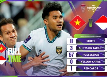 INDONESIA  berjaya meraih kemenangan pertama di Piala Asia 2023.-IHSAN FB AFC