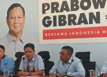 PASUKAN kempen Prabowo Subianto dan Gibran Rakabuming mengadakan sidang akhbar di Jakarta. - ANTARA