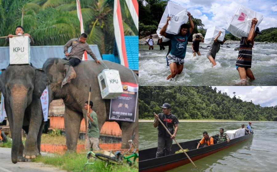 Pemilu 2024: Guna kuda, gajah angkut peti undi