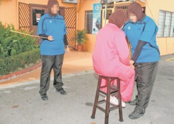 HUKUMAN sebat memang ada dalam perundangan Islam tetapi pelaksanaannya bukan untuk menyakiti pesalah tetapi untuk menyedarkan mereka dan masyarakat, bahkan cara sebatan juga tidak sama dengan hukuman sebat sivil. – GAMBAR HIASAN