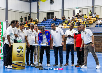 PRESIDEN FAM, Datuk Hamidin Mohd. Amin merasmikan penganjuran Liga Perdana Futsal Malaysia (MPFL) Divisyen 1 di di Kompleks Sukan Negara (KSN) Panasonic, Shah Alam.-IHSAN FAM