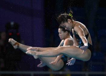 Nur Dhabitah Sabri  akan beraksi bersama Wendy Ng dalam acara 3 meter papan anjal seirama dan dalam acara individu pada Kejohanan Aquatik Dunia 2024 di Doha, Qatar.  –  AFP