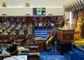 SULTAN Ibrahim Sultan Iskandar menyampaikan titah diraja pada Istiadat Pembukaan Penggal Ketiga Majlis Parlimen Ke-15, hari ini. - GAMBAR JABATAN PENERANGAN MALAYSIA