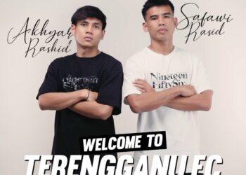 AKHYAR Rashid (kiri) dan Safawi Rasid akan menguatkan jentera serangan Terengganu musim ini.-IHSAN TFC