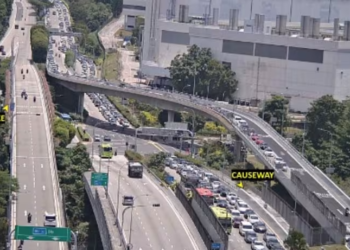 PEMANDANGAN dari Pusat Pemeriksaan Woodlands hari ini. -Gambar Ihsan ICA