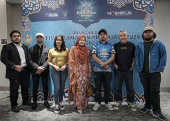 Penganjur , Shahrul Musa (tiga dari kanan) bersama barisan rakan strategik dan penaja, Rantai Arts, Semboyan Malaysia, Tempatan Fest, Platform PCari dan Minaz.