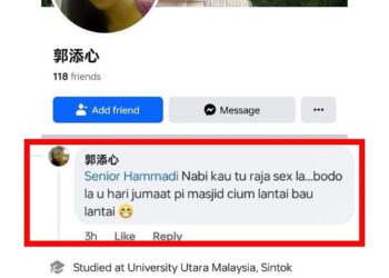 TANGKAP layar menerusi hantaran di laman Facebook.