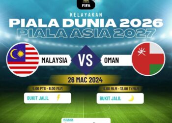 RIBUT petir diramal menjelang perlawanan Malaysia-Oman