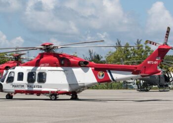 HELIKOPTER AW139 milik Maritim Malaysia. - FOTO MARITIM MALAYSIA