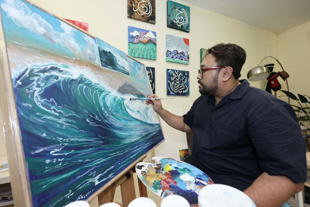 Khat dalam elemen lukisan abstrak Khat dalam elemen lukisan abstrak