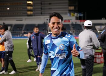 LUQMAN Hakim ketika membuat penampilan pertama bersama YSCC Yokohama.-IHSAN YSCC Yokohama