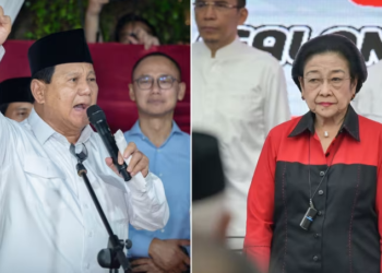 PRABOWO Subianto (kiri) dan Pengerusi Parti Demokrasi Indonesia Perjuangan (PDI-P) Megawati Soekarnoputri. -CNA