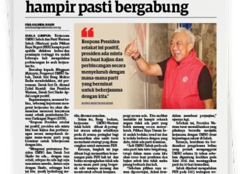 Keratan akhbar Utusan Malaysia yang memaparkan kenyataan Bung Moktar Radin bahawa UMNO dan Warisan sudah hampir pasti  akan bergabung pada Pilihan Raya Negeri  Sabah akan datang.