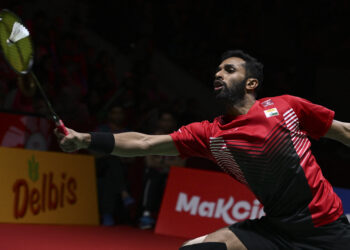 H. S Prannoy tumpas di tangan jaguh No. 8 dunia, Kunvalut Vitidsarn  untuk meletakkan Thailand mendahului 1-0 dalam aksi Piala Thomas 2024.-AFP